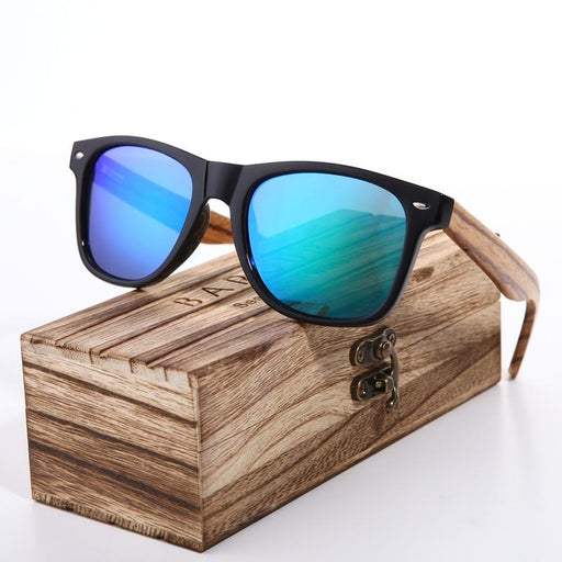 Luxury Handmade Polarized Handmade Bamboo Wood Universal Sunglasses In Zebra Wood Style  Vintage Wooden Frame Male Driving Sun Glasses Shades Gafas With Box and UV400Protection