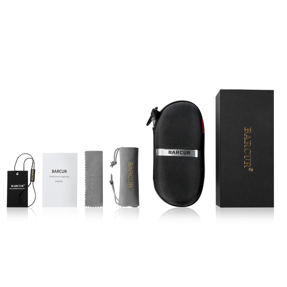 BARCUR Sports Polarized Sunglasses for Men Lightweight TR90 Square Fishing & Travel Eyewear UV400 Protection Men Accessory