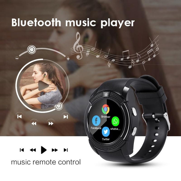 Famous Sport Men Smart Watch WIth SIM card For Android and IOS sistems With Camera Rounded Answer Call Dial Call Smartwatch and  Heart Rate Fitness Tracker