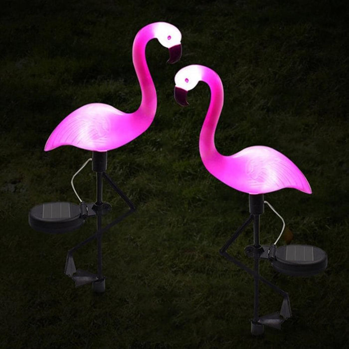 Flamingo LED Solar Modern Lamp For Garden And Yard With Base Station 3 Piece Set Decorative Lighting For Pathway Driveway Landscape