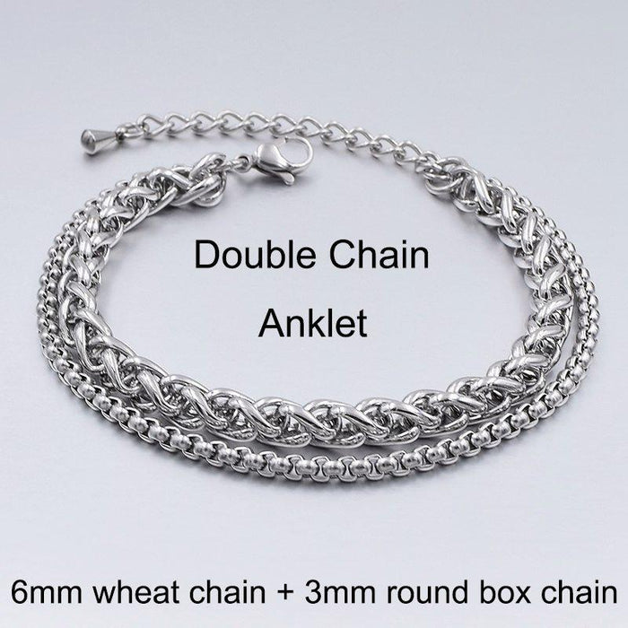 High Quality Stainless Steel Anklets For Women Foot chain Jewelry Ankle Bracelets For Men or Women
