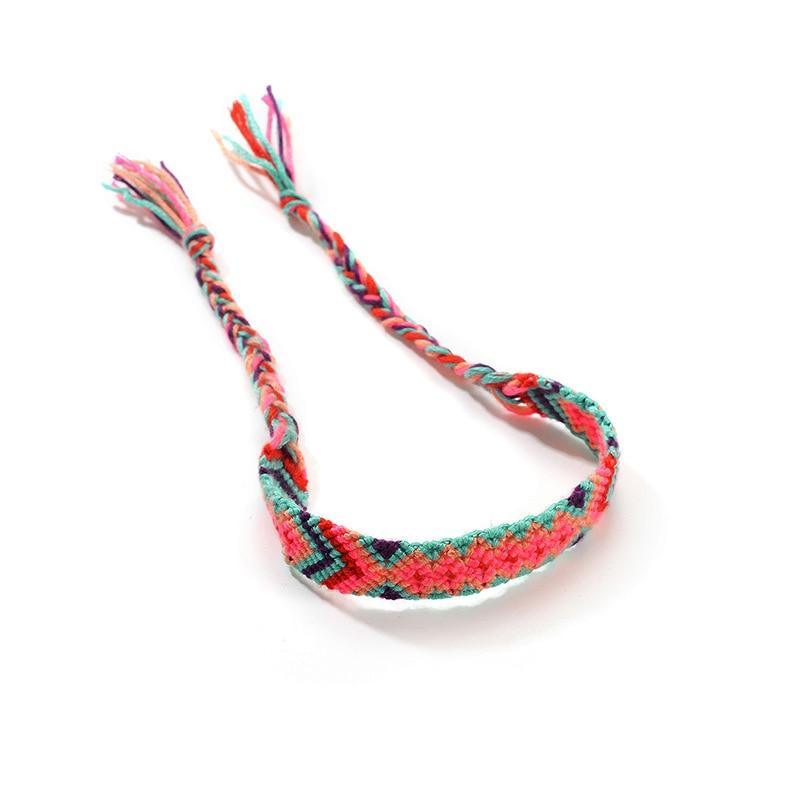 Handmade colorful Bohemian Thread Bracelet Retro Handmade Boho Multicolor String Cord Woven Braided Hippie Friendship Bracelets For Women and Men