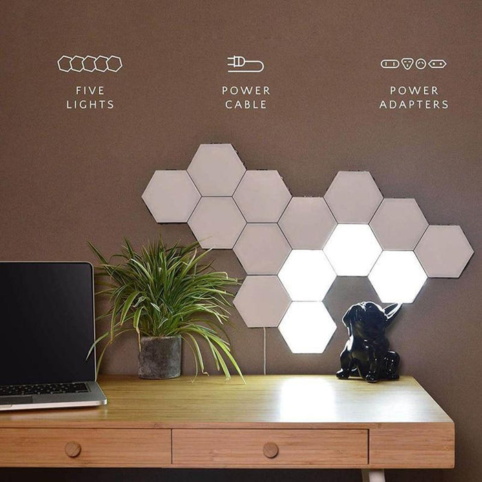 Modern Quantum lamp LED Modular Touch Sensitive Lighting Hexagonal Lamps  Night Magnetic  Light For Creative Decoration Wall
