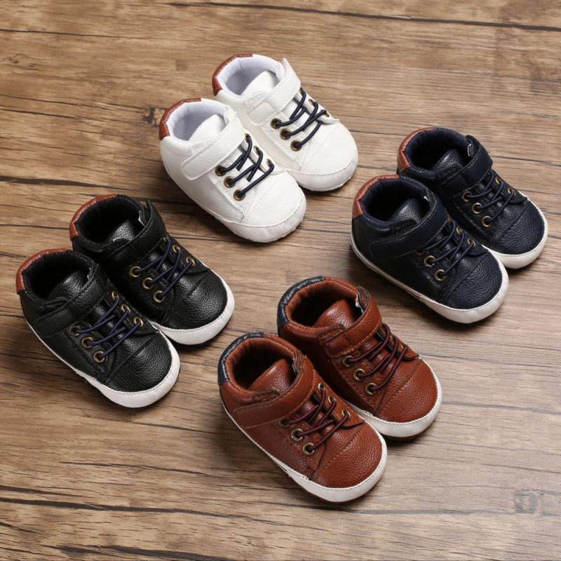 Newborn PU Leather Shoes Winter Fashion Baby Soft Sole Canvas Sneakers 0-12 Months Baby Boy And Girl