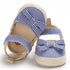 Newborn Infant Baby Summer Shoes Soft Crib Shoes Infants Anti-slip  Striped Bowknot Pre Walker Sandals
