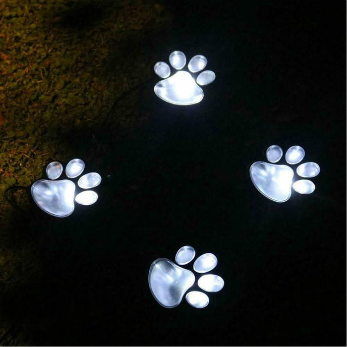 LED Solar Waterproof Cat Dog Animal Paw Shape Lights For Garden Yard Pathway Animal Lover