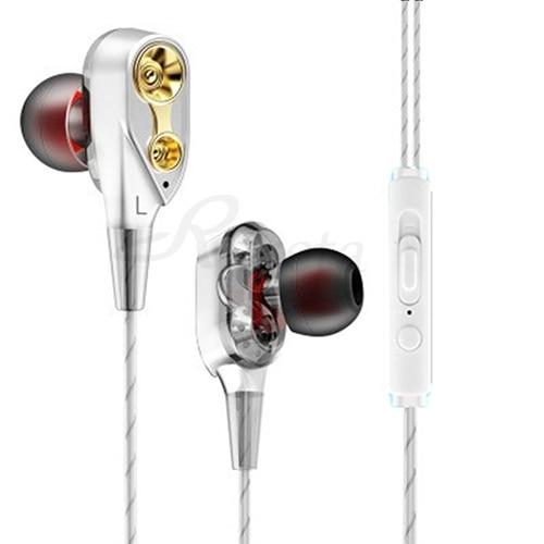 STEVVEX Dual Drive Stereo Wired earphone In-Ear Sport Headset With Mic mini Earbuds Earphones For Android and IOS Users