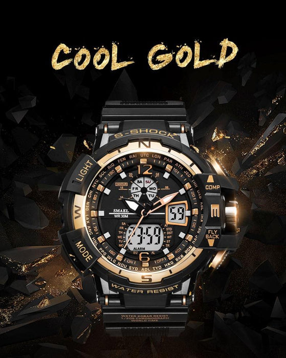 NEW Modern RED Sport Watch For Men and Woman With LED Digital Quartz Display Men's Top Brand Luxury Digital-watch Relogio Masculino In Army Military Popular Design Waterproof 50M