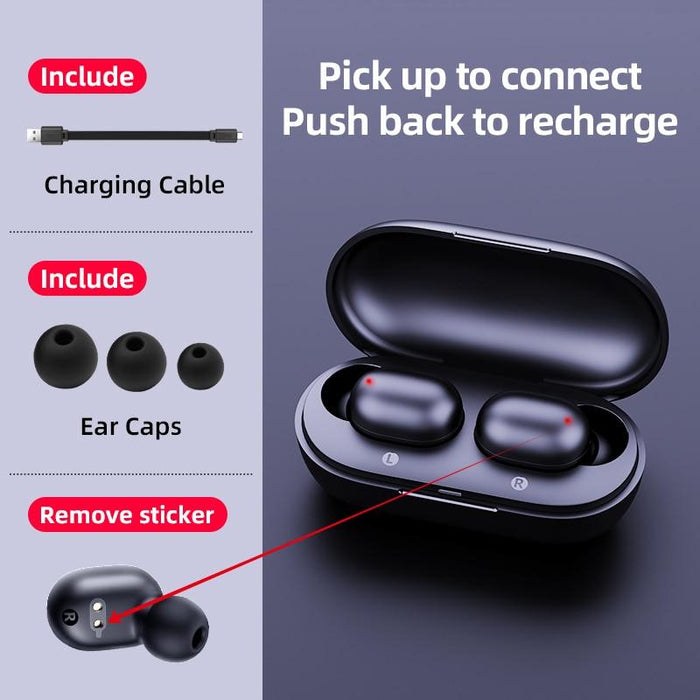 Fingerprint Touch Bluetooth Earphones, HD Stereo Wireless Headphones,Noise Cancelling Gaming Headset In New Trend Luxury Style