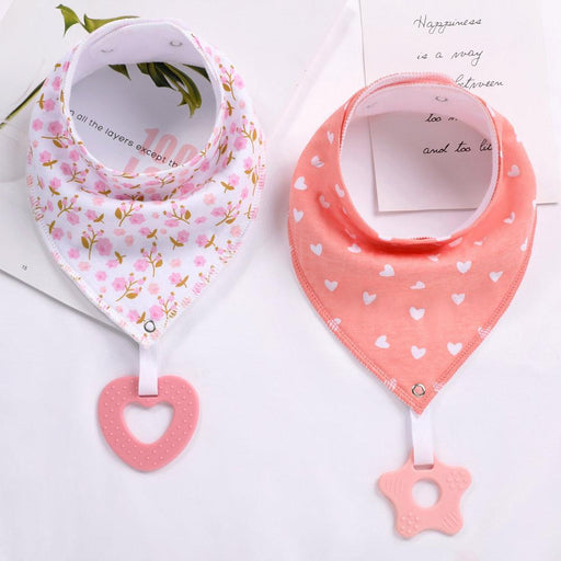 100% Organic Cotton Super Absorbent And Soft Unisex Baby Bandana Drool Bibs And Teething Toys For Newborn