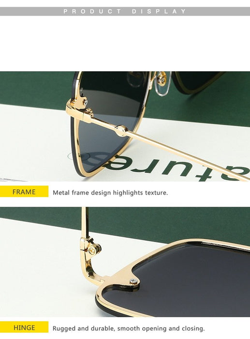 2021 New Fashion Lady Oversize Rimless Square Bee Sunglasses For Women  With Small Bee Glasses Design Gradient Sunglasses With UV400