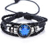 New Gemini C Leo Virgo Libra Scorpio 12 Constellation Amazing Black Elegant Punk Leather Bracelet Zodiac Bracelet For Men And Women