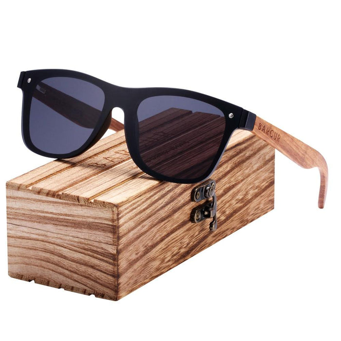 Luxury Elegent Polarized Wood Sun glass Sports Eyewear Square Sunglasses For Women and Men With UV400 Protection