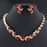 Luxury Elegant Woman HIgh Quality Diamond Wedding Jewelry Sets for Women Red Black White Necklace Earrings Sets of Chain