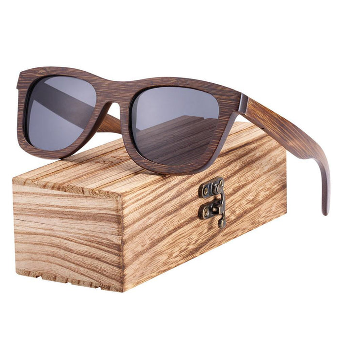 New Luxury Square Wood Sunglasses Bamboo Brown Color Wooden Sun glasses Polarized Vintage For Women and Men With UV400 Protection