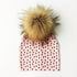 Luxury Modern Baby Hat Cotton Printing Hat With Pompon For Girls Autumn Winter Boys Caps Children Bonnet For Kids