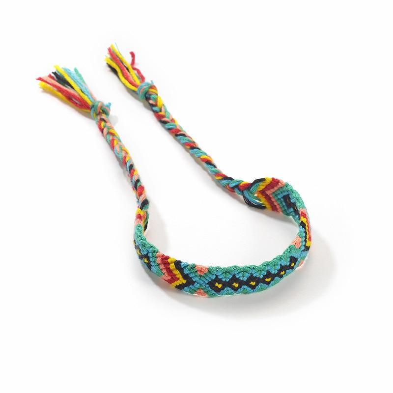Handmade colorful Bohemian Thread Bracelet Retro Handmade Boho Multicolor String Cord Woven Braided Hippie Friendship Bracelets For Women and Men