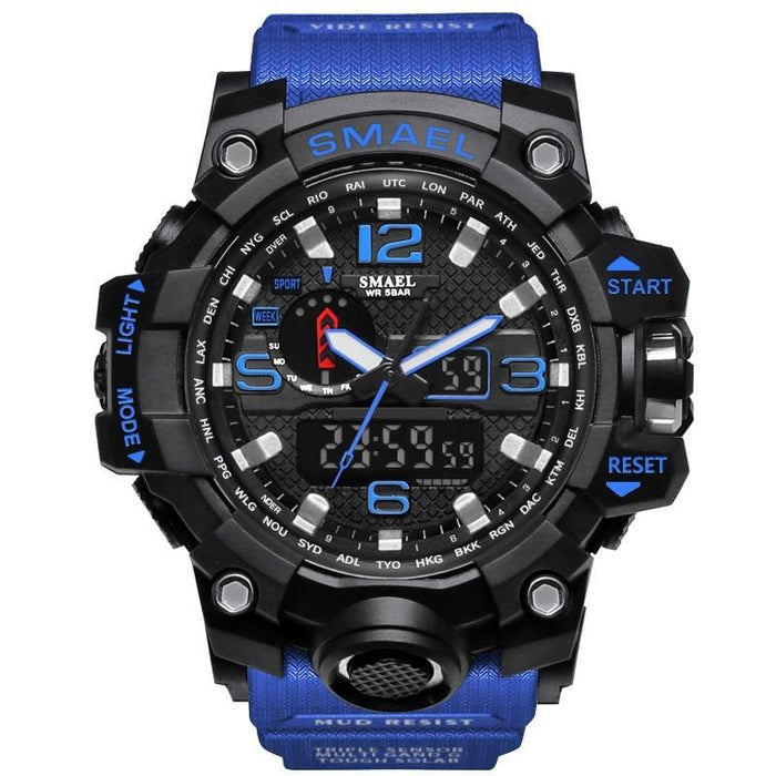 Brand Luxury Military Sports Men Quartz Analog LED Digital Watches For Man Waterproof 50M Dual Display Wristwatches