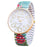 Watch Beautiful Flowers Print Design Luxury Women Elasticity Shrink Bracelet Quartz Wrist Watch For Women Ladies and Girls