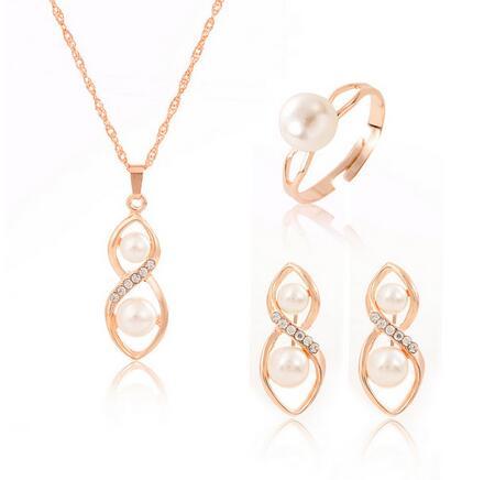 Amazing Jewelry Sets Cultural African Bridal Gold Color Necklace Earrings Ring Wedding Crystal Women Fashion Jewelry Set