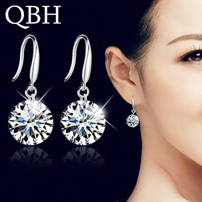 Hot Selling Lady Elegant Fashion Noble Epic Zircon Crystal Luxury Dangle Drop Earrings For Women