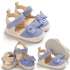 Newborn Infant Baby Summer Shoes Soft Crib Shoes Infants Anti-slip  Striped Bowknot Pre Walker Sandals