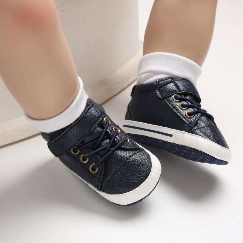 Newborn PU Leather Shoes Winter Fashion Baby Soft Sole Canvas Sneakers 0-12 Months Baby Boy And Girl