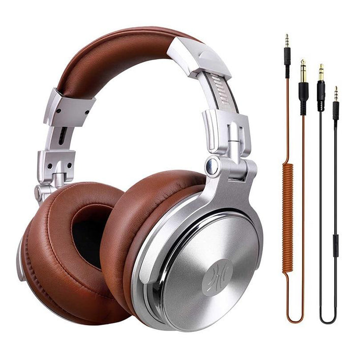 STEVVEX Wired Professional Studio Pro DJ Headphones With Microphone Over Ear HiFi Monitor Music Headset Earphone For Phone PC