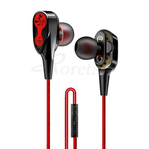 STEVVEX Dual Drive Stereo Wired earphone In-Ear Sport Headset With Mic mini Earbuds Earphones For Android and IOS Users