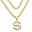 Luxury Dollar Shiny Diamond Pendant Necklaces Luxury Gold Color Long Chain Necklace Men adn Women Accessories
