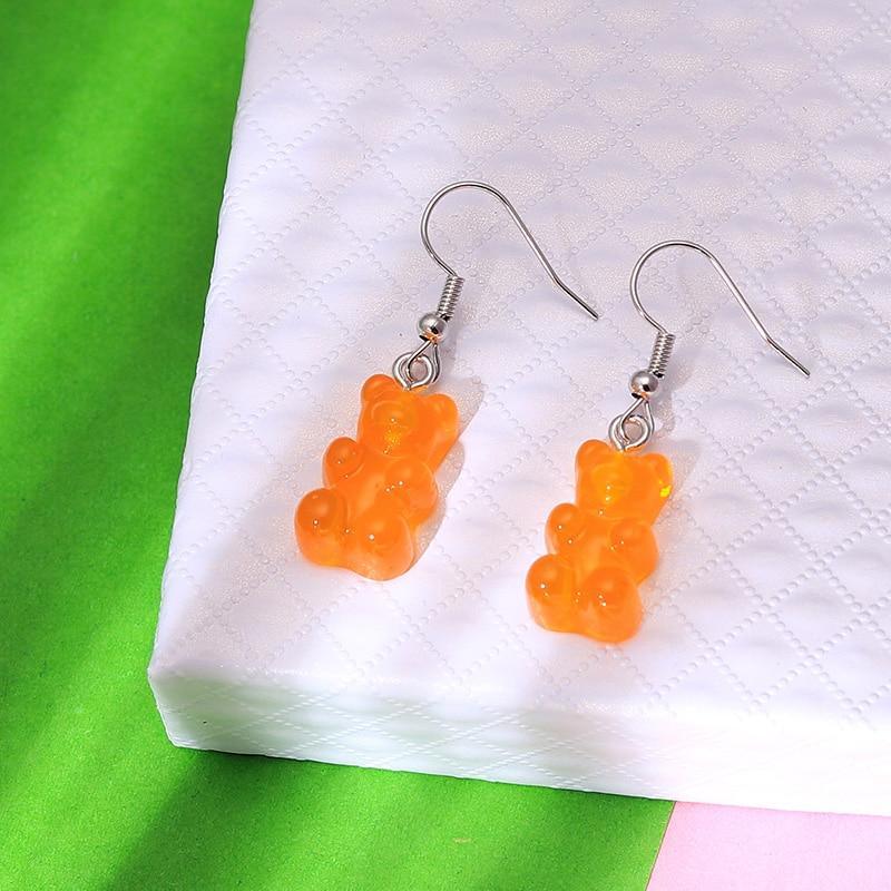 Modern Trend Drop Earrings Elegant Creative Cute Mini Gummy Bear Earrings For Women In Cartoon Design