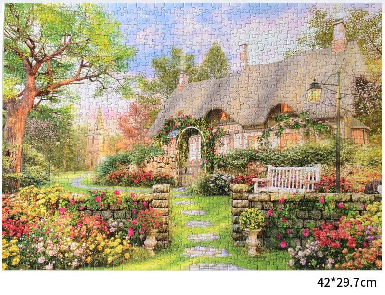 1000pcs Puzzles Wooden Assembling Picture Landscape Puzzle Toys For Adults Childrens Kids Games Educational Toy