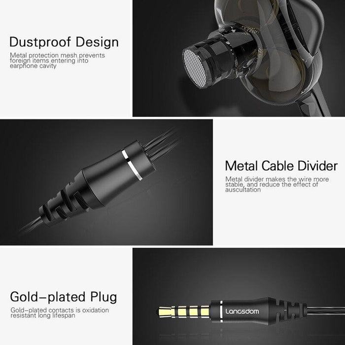 STEVVEX Wired Earphone Headphones with Microphone Dual Driver Phone Earphones Type C Ear phones