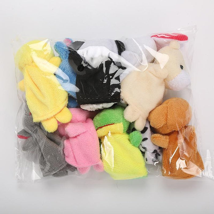 10pcs Cartoon Plush Toys Boy Girl Finger Puppet Cartoon Animal Child Cute Finger Puppet Dolls Telling Stories To The Baby and Kids
