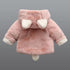 Baby Girl Einter Jacket Girl Cute Rabbit HoodedJacket Children's Wool Sweater Plus Thick Warm Plush For Kids