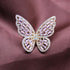 Fashion Jewelry Opening High-Grade  Zircon Butterfly Ring Luxury Shiny Cocktail Party Ring For Women