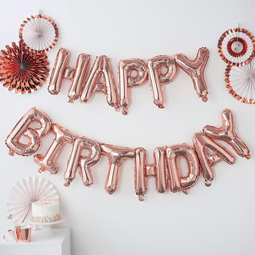 13pcs Luxury Happy Birthday Decoration Balloons Rose Gold Letter Foil Ballons Birthday Party Decorations Globos Balony Anniversaire For Birthdays and Celebrations