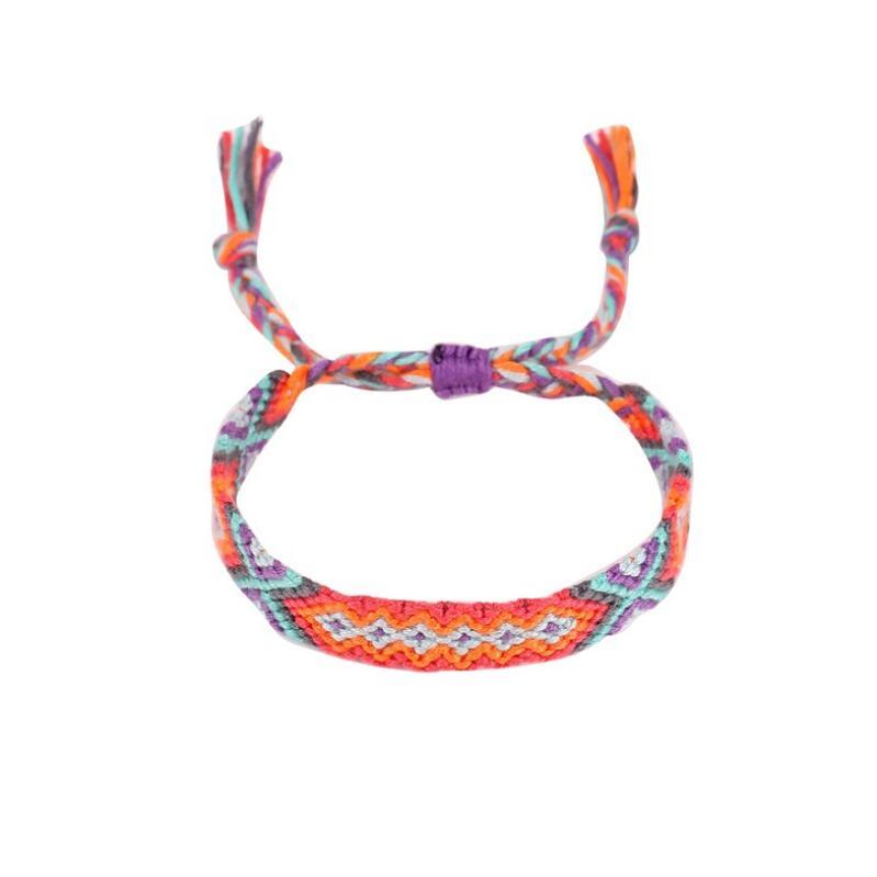 Handmade colorful Bohemian Thread Bracelet Retro Handmade Boho Multicolor String Cord Woven Braided Hippie Friendship Bracelets For Women and Men