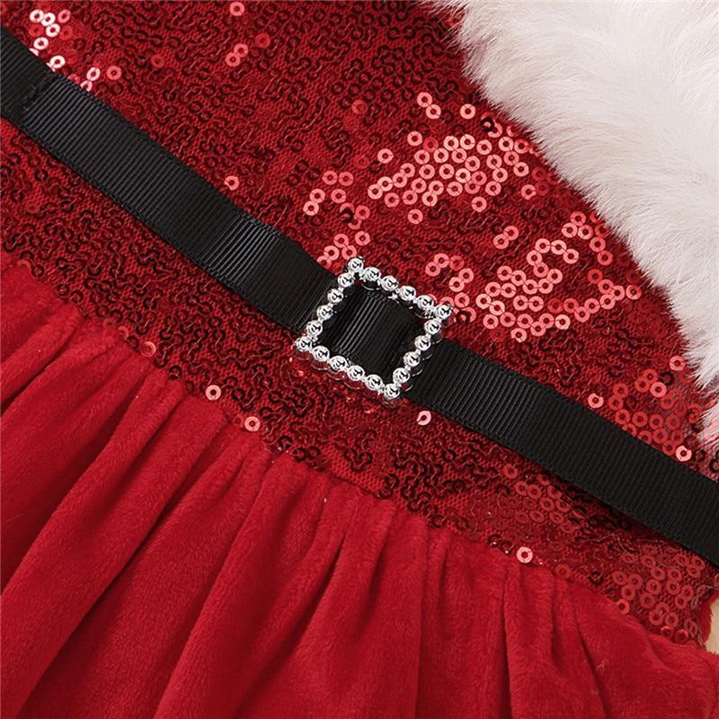 Baby Girls Christmas Romper Dress Fly Sleeve Sequins Romper Dress for Kids Toddler Girls Dresses For Girl In Elegant Christmas Style