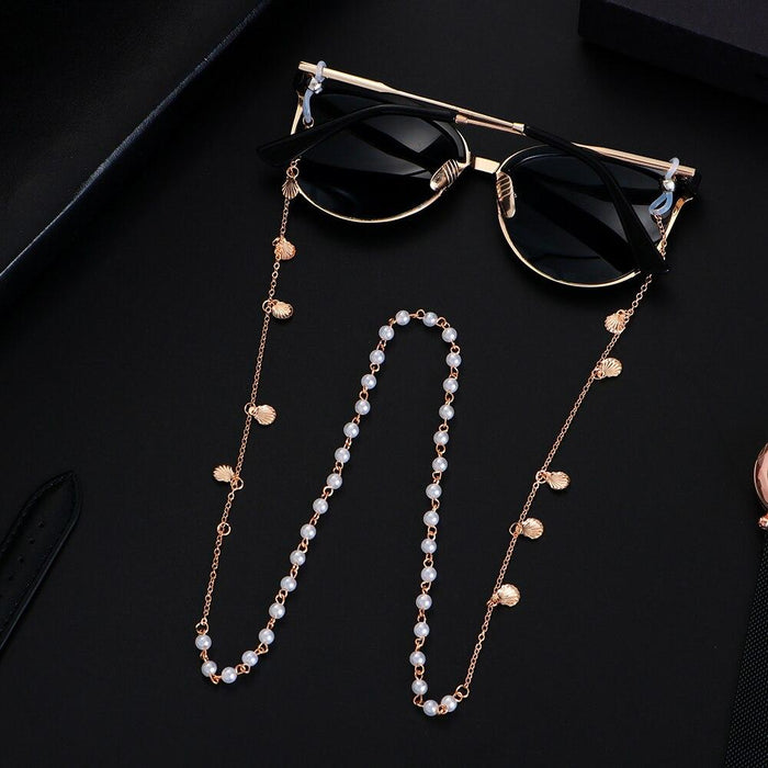 Women Pearls Sunglasses Chains Gold Eyeglasses Chains Sunglasses Holder Necklace Eyewear Accessories