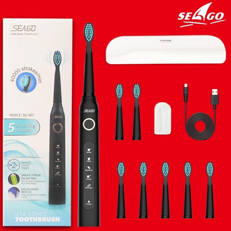 Electric Vibration Toothbrush Sonic Rechargeable Smart Chip Teethbrush Head Replaceable Whitening Healthy Best Gift For Adults And Kids