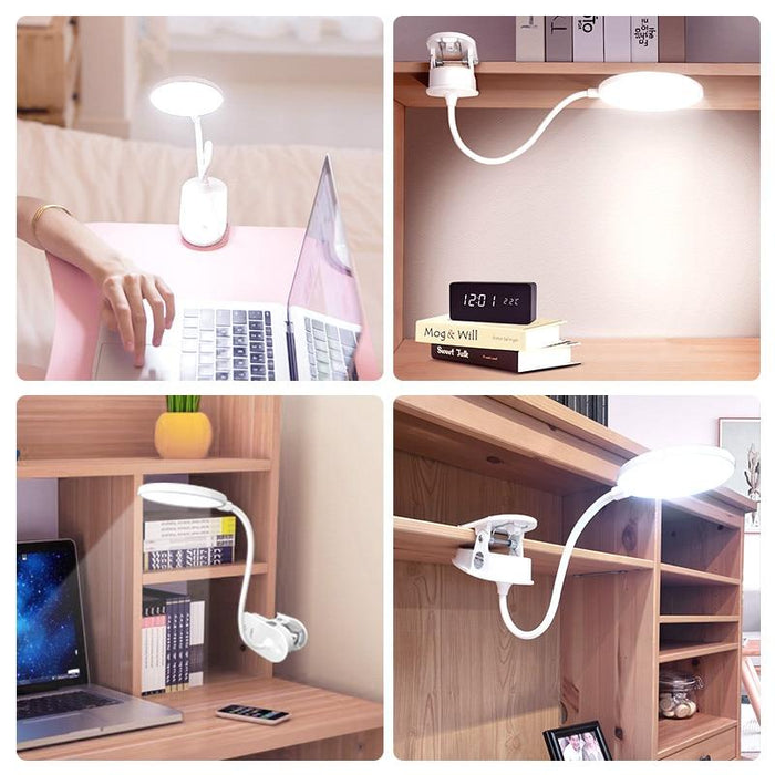 STEVVEX Clip Wireless Table Lamp For Study With 3 Modes Touch Rechargeable LED Reading Desk Lamp USB Table Light Flexo Lamps Table Reading Lamp with Clip for Desk and  Bed