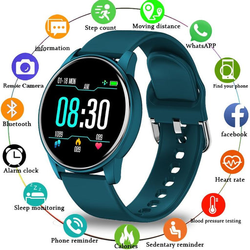 2020 New Smart Unsiex Luxury Watch For Men and Women With 1.3 Color Screen and Heart Rate Blood Pressure For Sport Multifunctional Waterproof Smartwatch