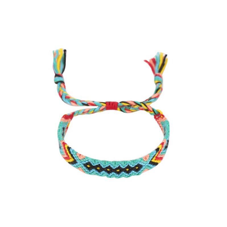 Handmade colorful Bohemian Thread Bracelet Retro Handmade Boho Multicolor String Cord Woven Braided Hippie Friendship Bracelets For Women and Men