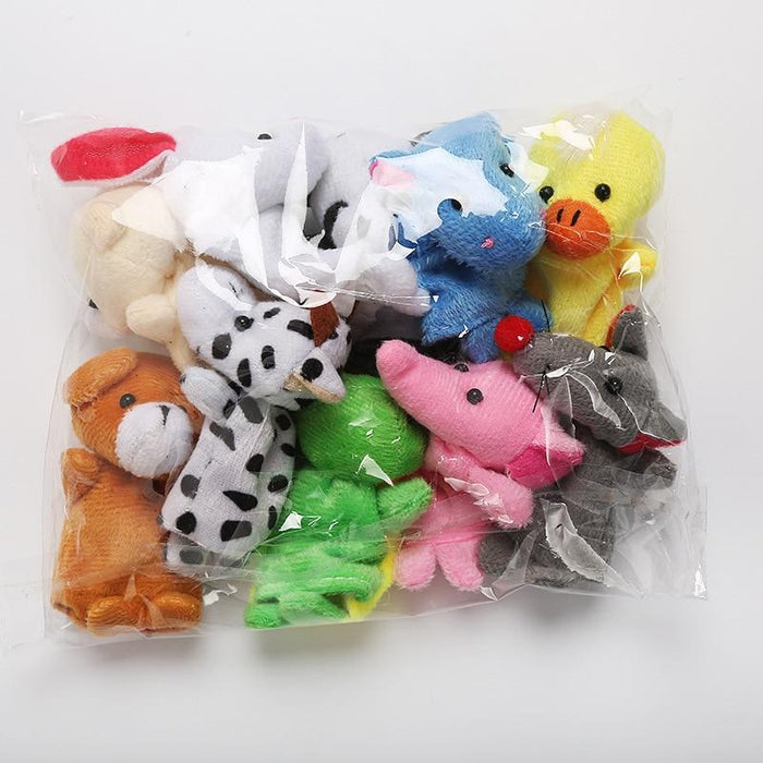 10pcs Cartoon Plush Toys Boy Girl Finger Puppet Cartoon Animal Child Cute Finger Puppet Dolls Telling Stories To The Baby and Kids