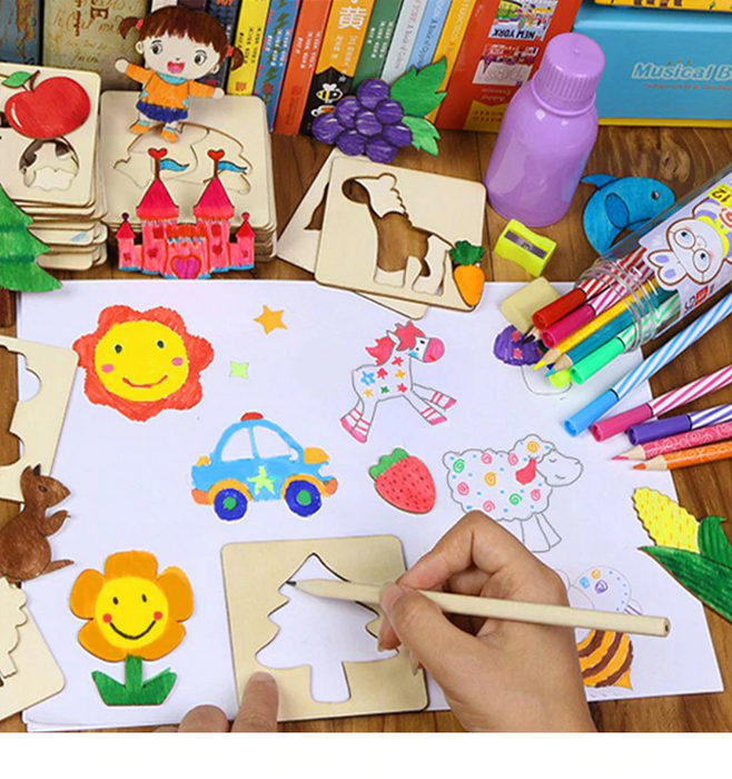 100Pcs Baby Toys Drawing Toys Coloring Board Children Creative Doodles Early Learning Education Toy Boy Girl Learn Drawing Tools