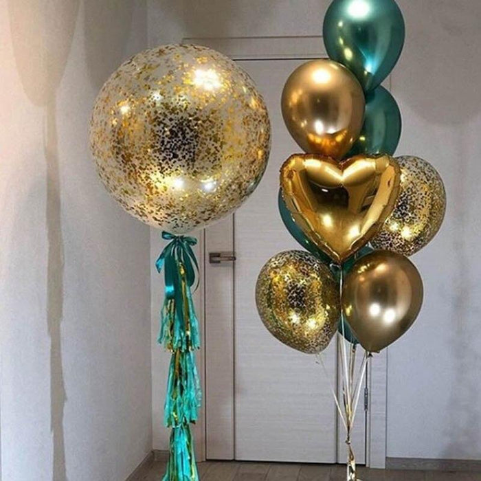 Luxury Gold Metal Latex Balloons 20pcs  and Colored Confetti Birthday Party Decorations Kids Baby Wedding Ballons Luxury Modern Decoration for Celebrations