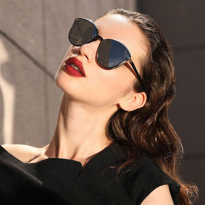 Luxury New Fashion Polarized Women Round Rimeless Popular Retro Classic Sunglasses Ladies lunette de soleil femme