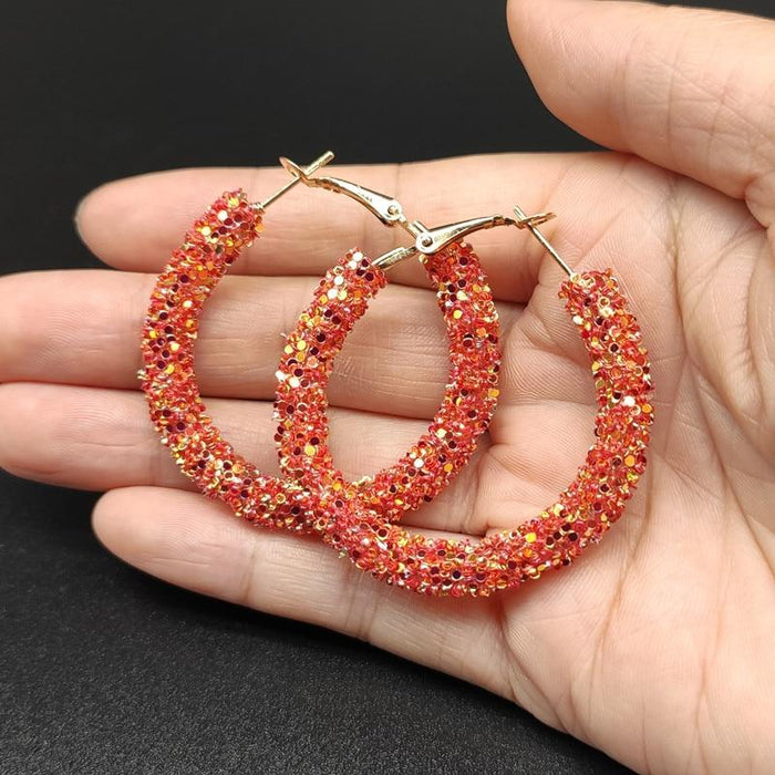 New Hot Colorful Luxury Hoop Earrings For Women In Elegant Popular Ear Jewelry Epic Round Circle Style