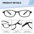 BARCUR Original Classic Presbyopia Glasses for Men and Women High-Quality Plastic Frame with Hinge Splicing Pattern and Mirror Legs Transparent AC Lenses for Reading